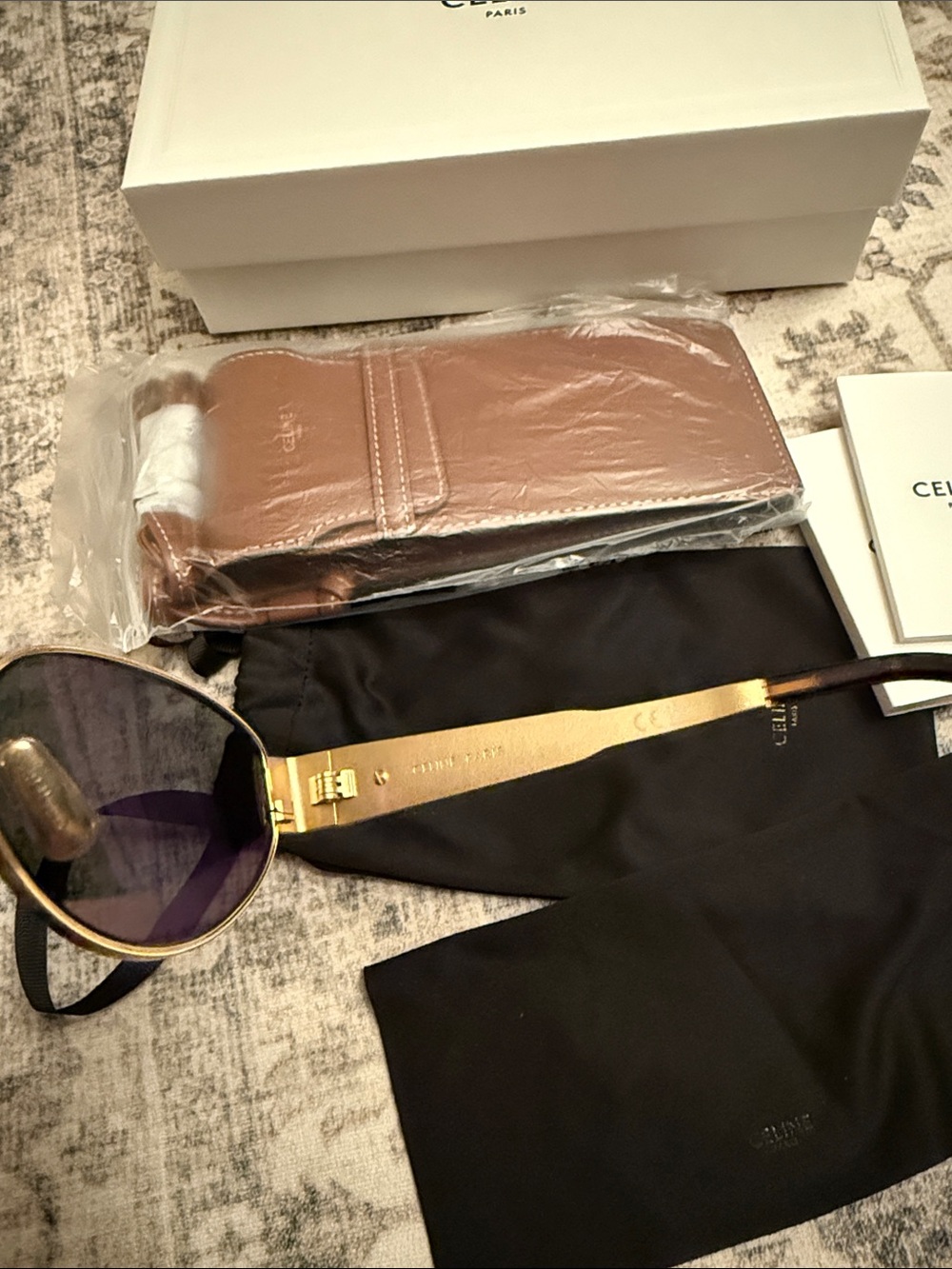 AUTHENTIC! Celine Triomphe Gold Frame Sunglasses - Picture 6 of 9